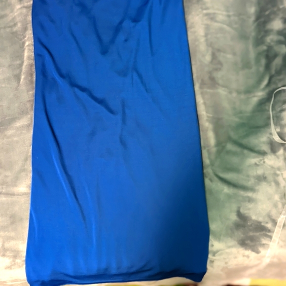 EUC ZARA Trafaluc Cerulean Blue sleeveless pleated back sheath dress. Size small - Picture 5 of 7